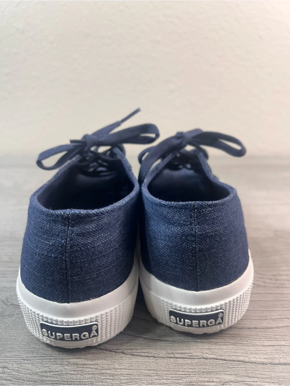 Superga Navy Canvas Classic Lace-Up Sneakers Women’s Size 8(39)